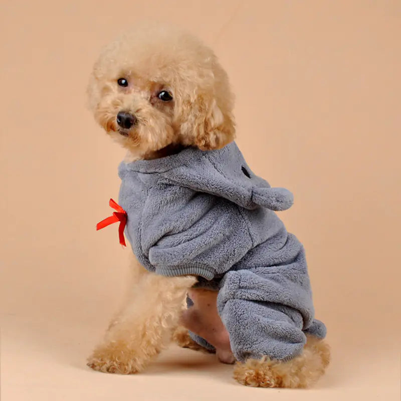 Pet Dog Clothes with Coral Fleece, Heart Bear Design