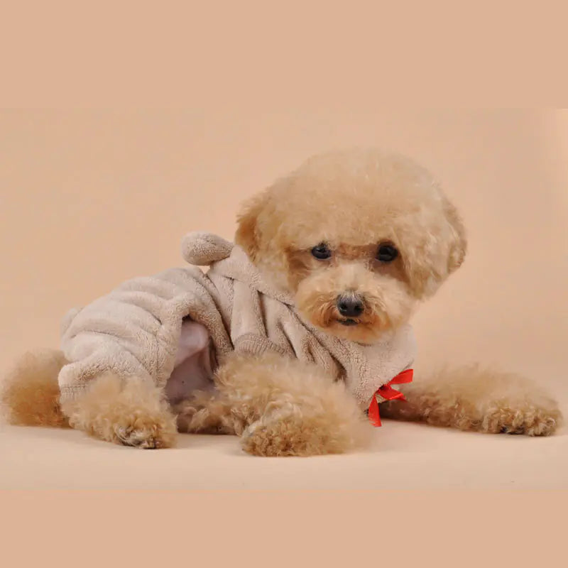 Pet Dog Clothes with Coral Fleece, Heart Bear Design