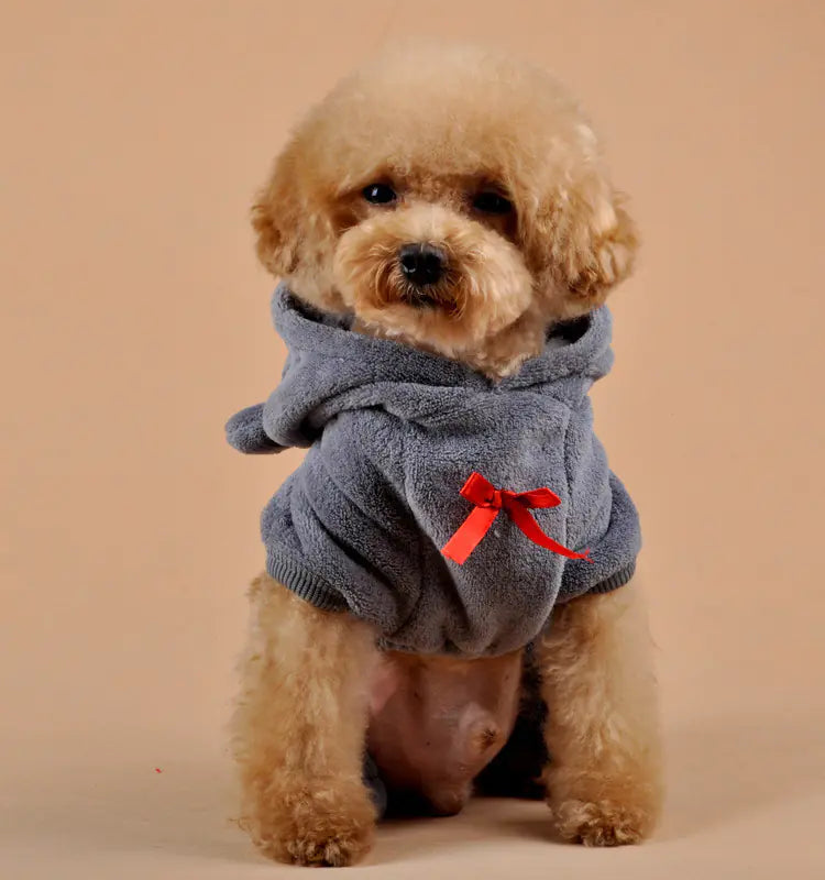 Pet Dog Clothes with Coral Fleece, Heart Bear Design