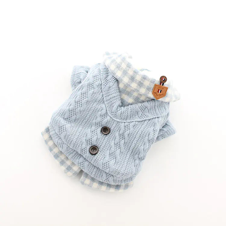 Fall Winter Pet Dog Clothes - Plaid Design