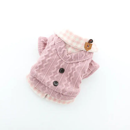 Fall Winter Pet Dog Clothes - Plaid Design