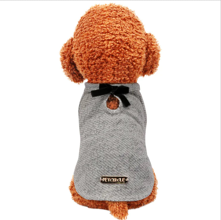 Teddy Dog Clothes with Bowtie Vest for Pets