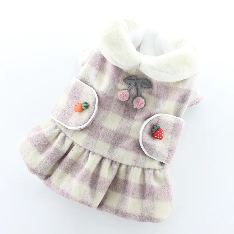 Plaid Skirt Pet Dog Clothes for VIP Babies