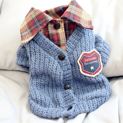 Sweater Dog Clothes, Two-Piece Autumn Cotton Outfit