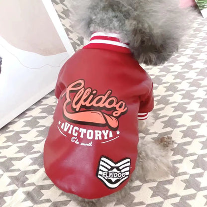Leather Dog Clothes for Small Pets with Cotton Padding