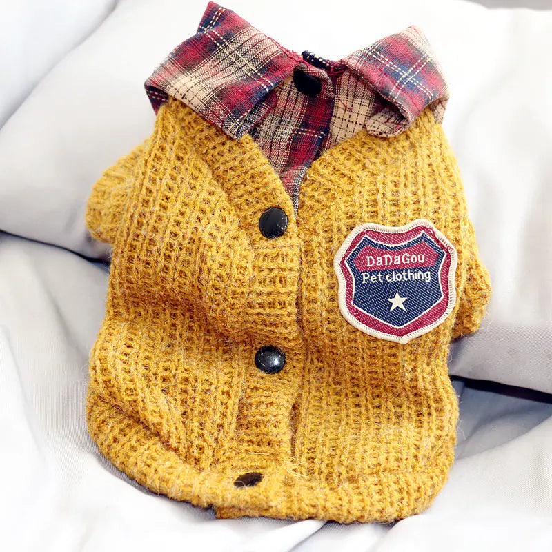 Sweater Dog Clothes, Two-Piece Autumn Cotton Outfit