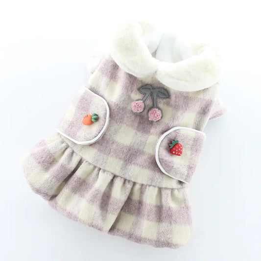 Plaid Skirt Pet Dog Clothes for VIP Babies