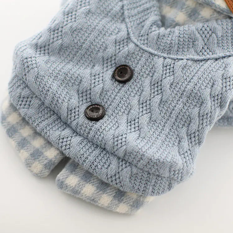 Fall Winter Pet Dog Clothes - Plaid Design