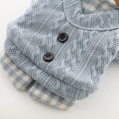Fall Winter Pet Dog Clothes - Plaid Design