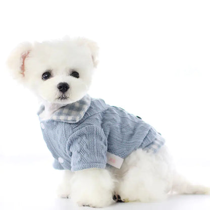 Fall Winter Pet Dog Clothes - Plaid Design