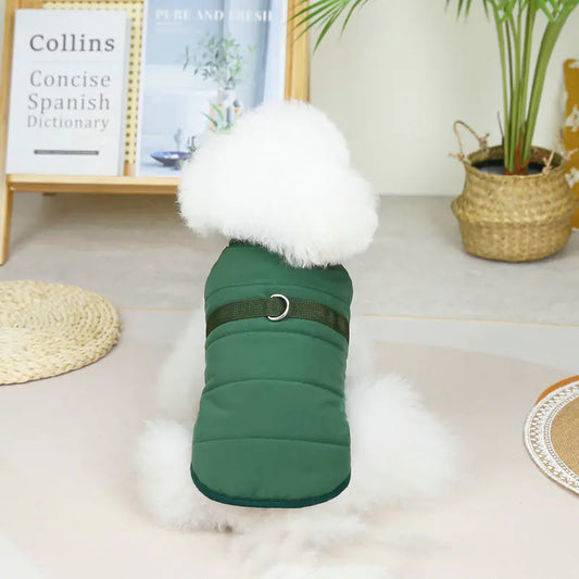 Dog Clothes Stand Collar Cotton Vest for Traction