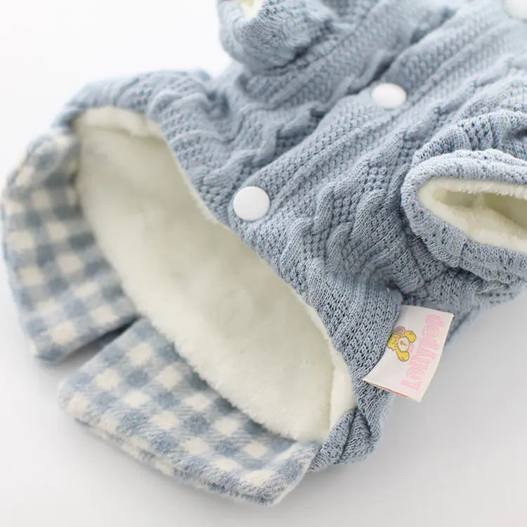 Fall Winter Pet Dog Clothes - Plaid Design